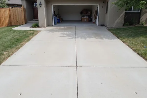 Completed concrete leveling result with a smooth, even surface