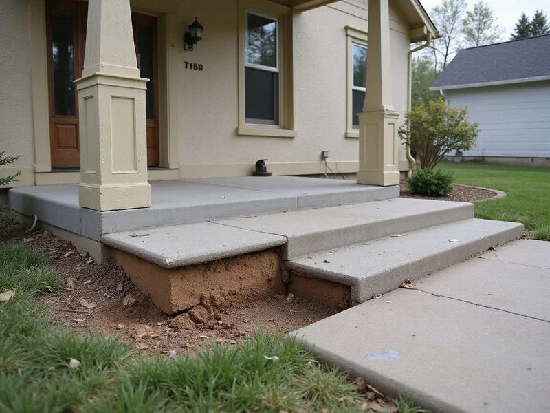 Patio & Porch Leveling before leveling